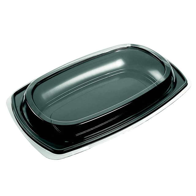 Depa Schaal, cateringschaal, pET, rechthoekig, 300x190x40mm, zwart