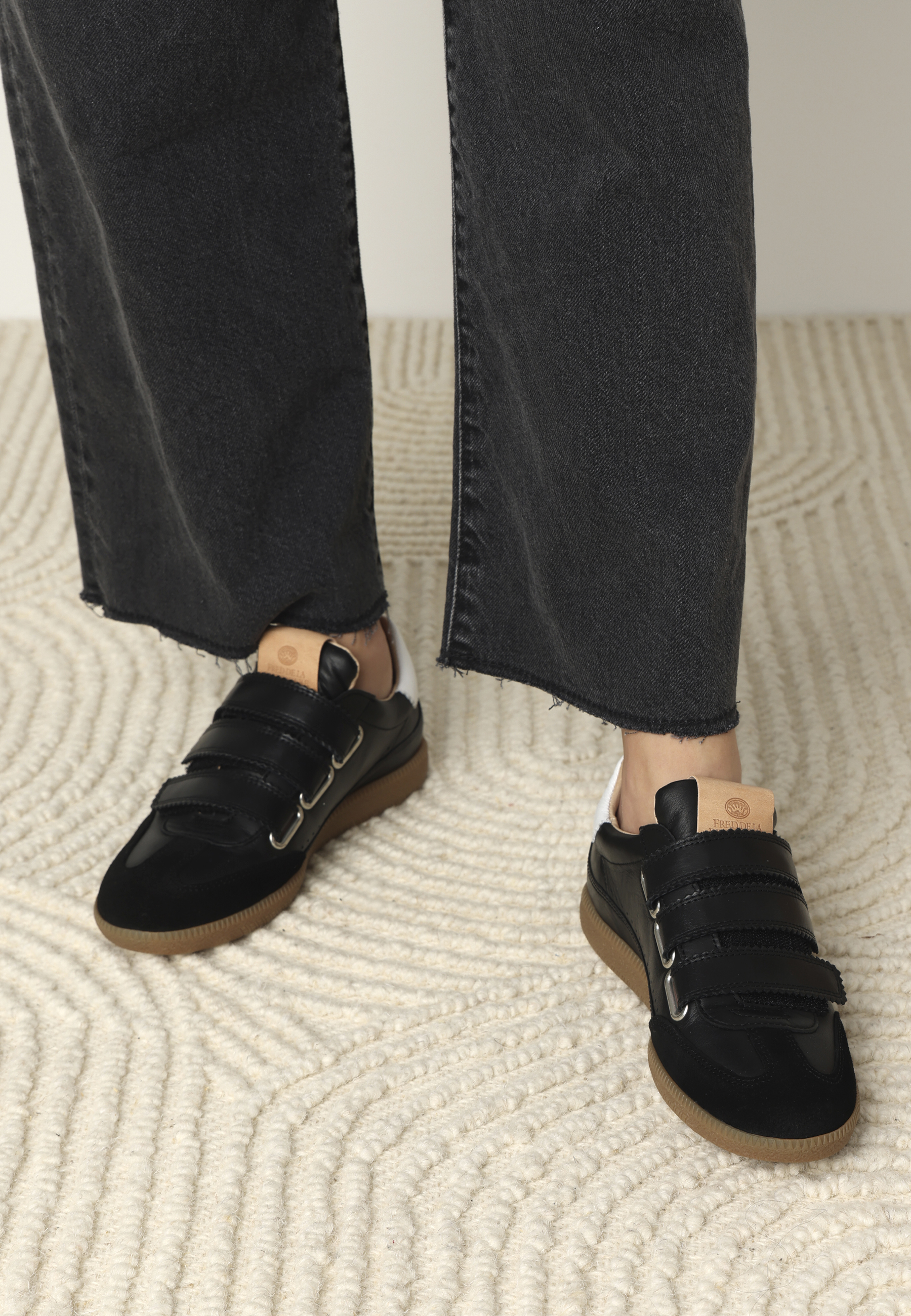 PEARL VALENCIA Sneaker leather Black/White