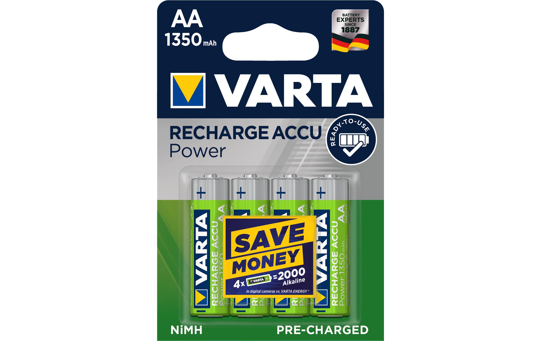 Akku NiMH AA 1350 mAh, 4 StückAA-Akkus im 4er-Pack