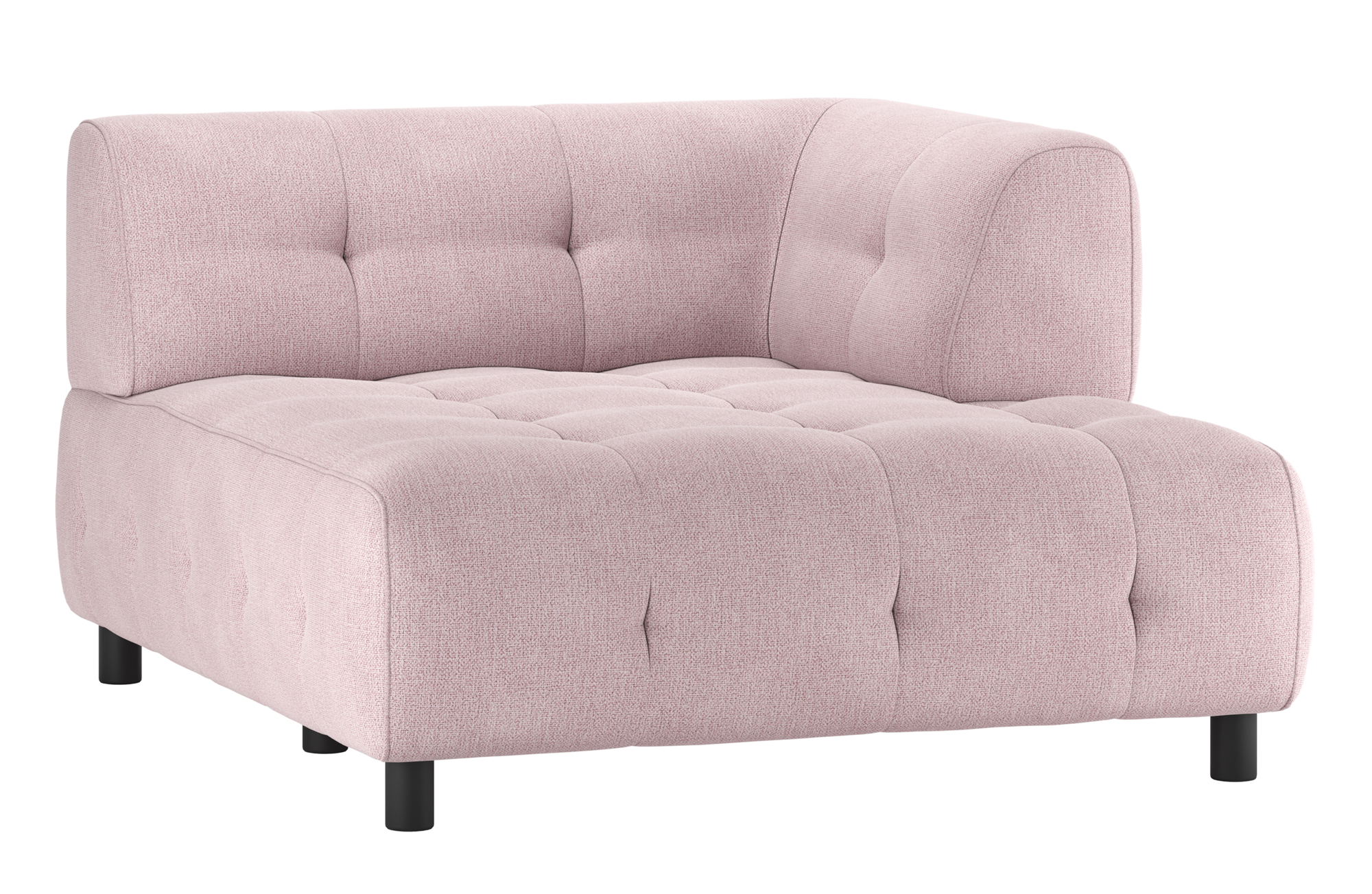 WOOOD 1,5-zits chaise longue Louis platweef met arm rechts Louis 1,5-zits chaise longue met arm rechts Platweef - Mauve