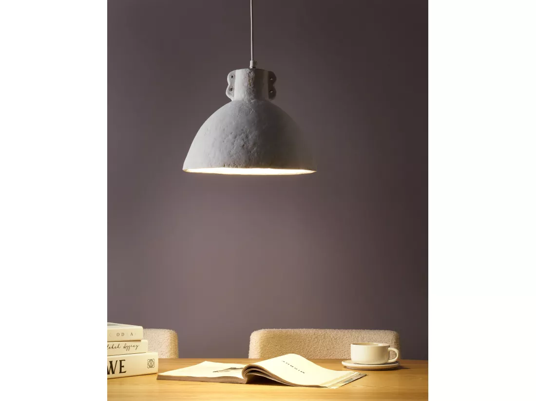 Lampe suspension MIGUELETE Papier-mâché Blanc