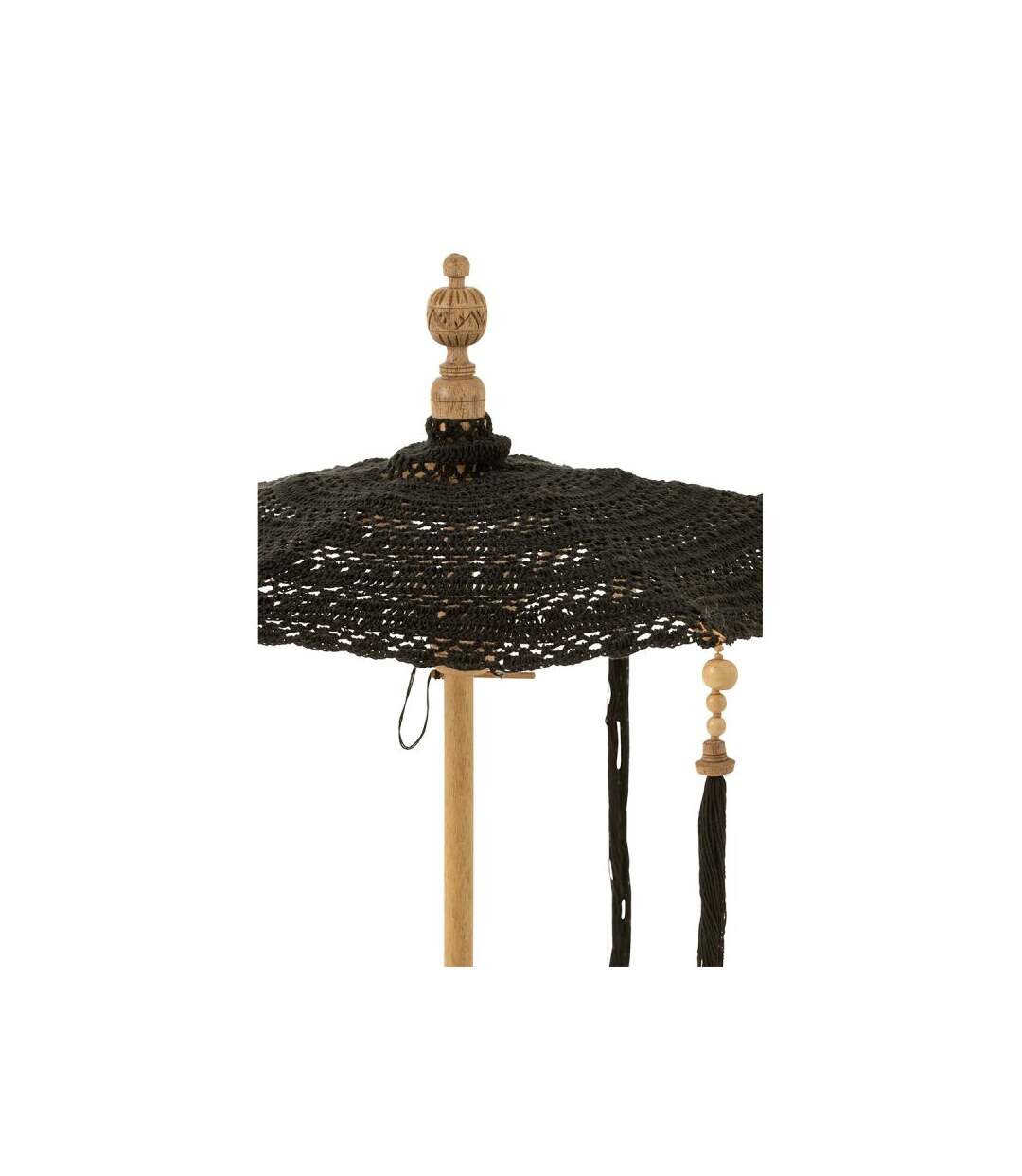 Paris Prix - Ombrelle Pompons clark 94cm Noir