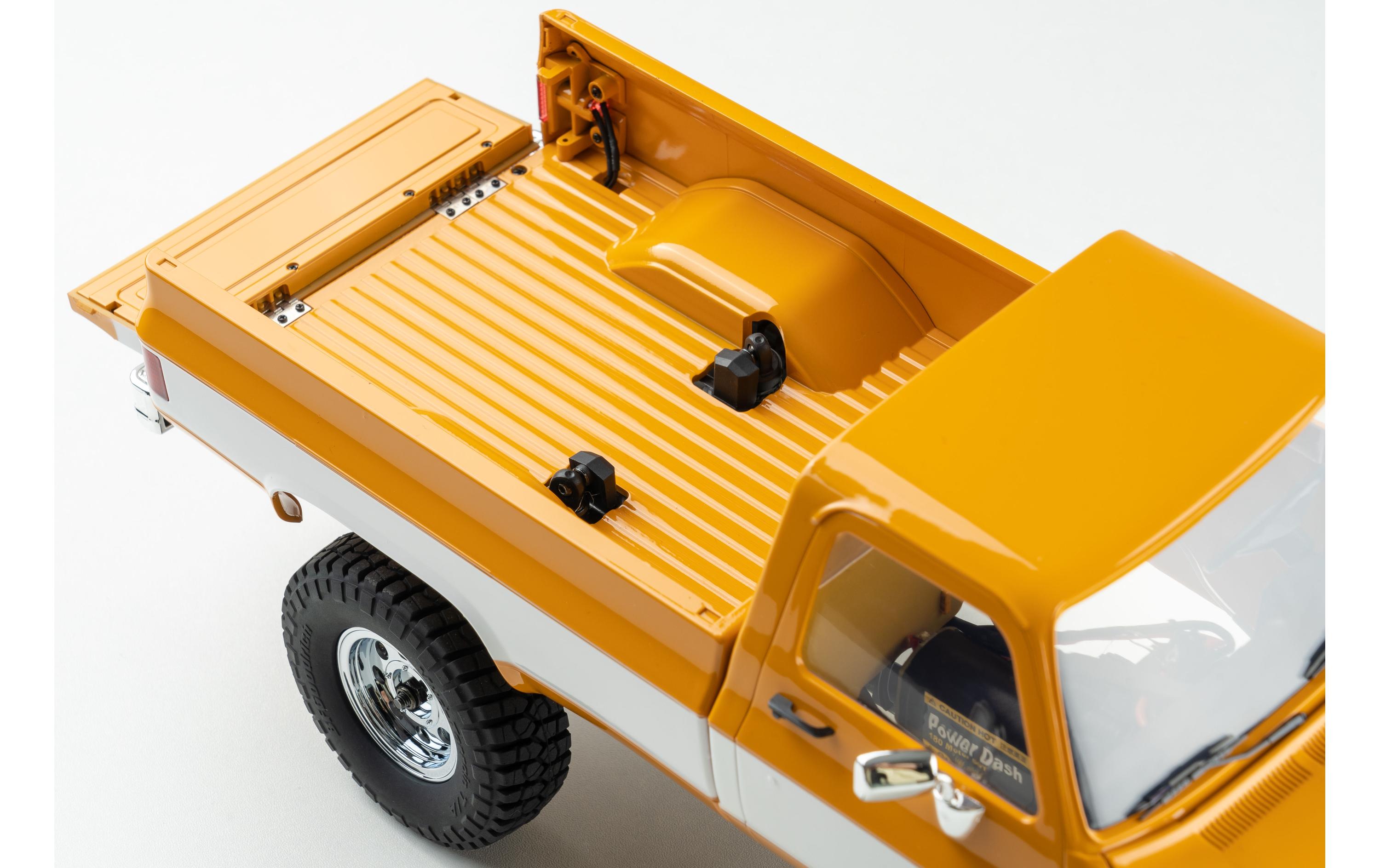 Scale Crawler FCX18 Chevrolet K10 Gelb, RTR, 1:18<br>Mini Rock Crawler mit detaillierter Chevy K10 Pick-Up Karosserie und 2-Gang Getriebe