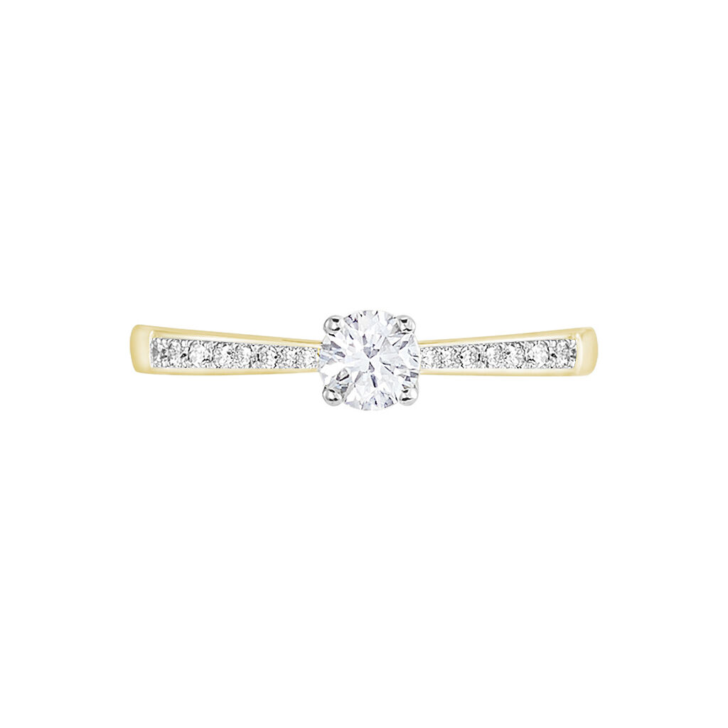 Bague Solitaire Hemera Or Jaune Diamant Synthetique