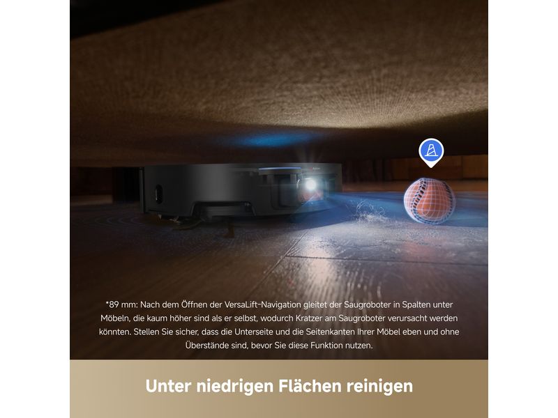Dreame Saug- und Wischroboter X50 Master Schwarz Roboter-Staubsauger und Mop mit automatischem Wasserauffüllen und Entleeren
