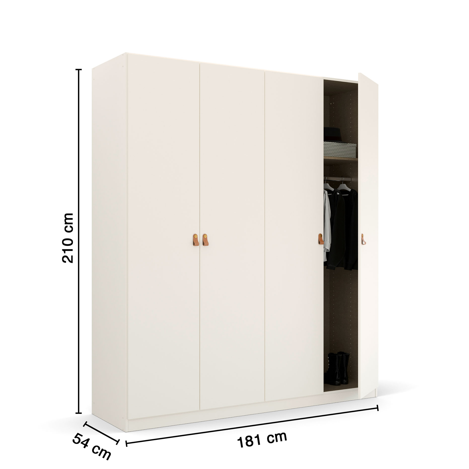 Drehtürenschrank - alpinweiß - 181 cm