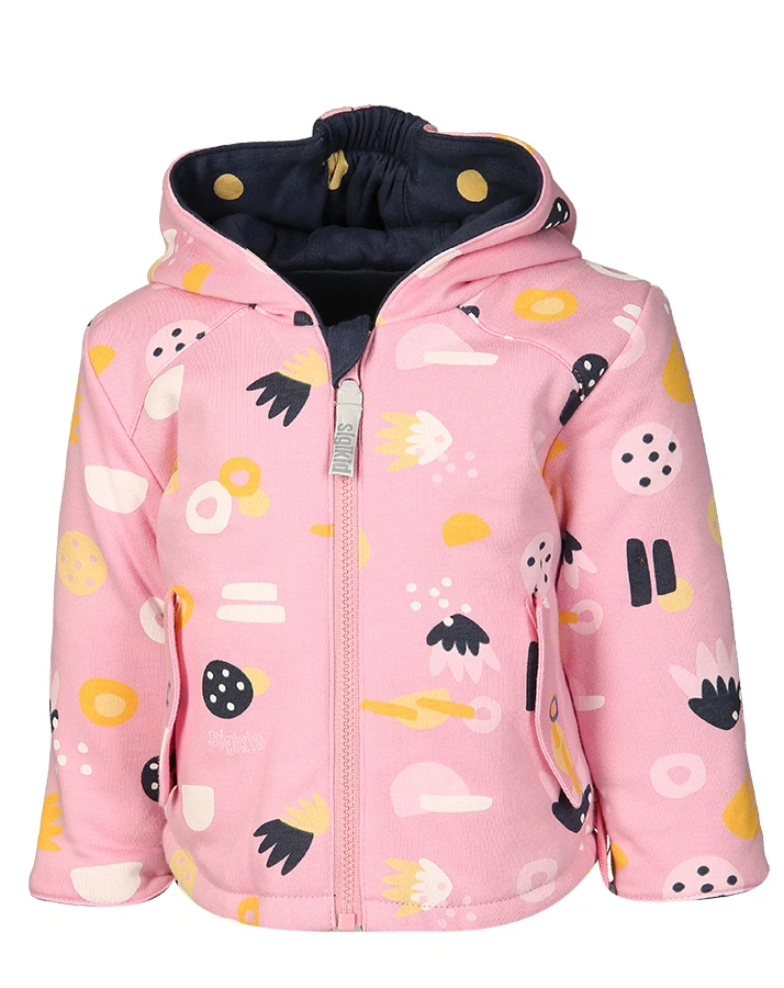 Wende-Kapuzenjacke FUNKY DOTS in rosa/blau