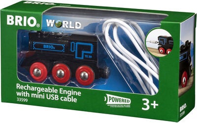 BRIO World 33599 Oppladbart Lokomotiv med Mini-USB-Ledning
