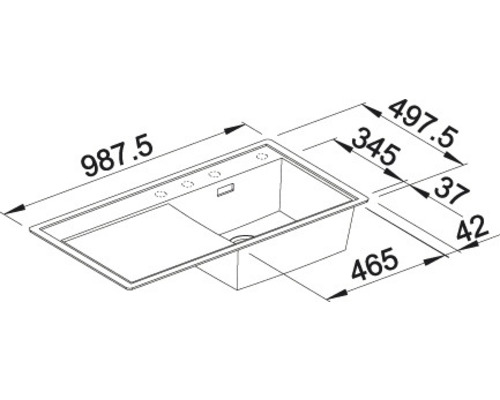 Blanco ZENAR 6 SF spoelbak, 988 x 498 mm, zwart, 526065