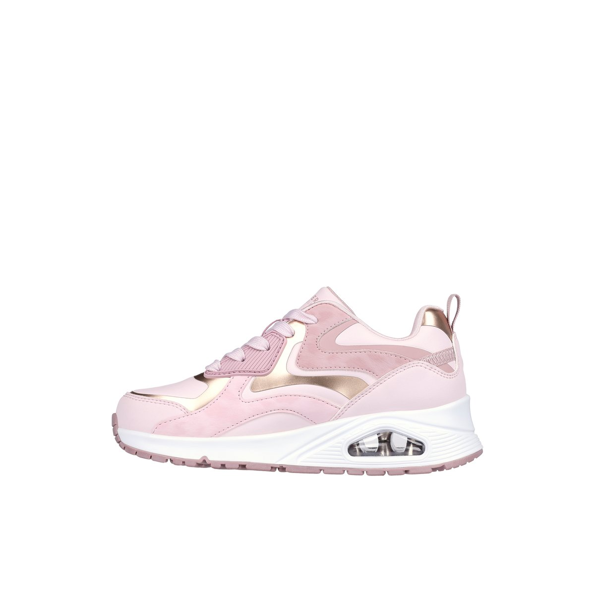 2X les points-Unogeserg-jg-Baskets - Talon plat - Or Rose