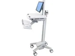 Ergotron StyleView sv40 - Vogn med hjul - Constant Force Technology - for LCD-display/PC-udstyr - med LCD-drejeled - låsbar - medicinsk - aluminium, zinkbelagt stål, højkvalitetsplastik - grå, hvid, poleret aluminium - skærmstørrelse: op til 24