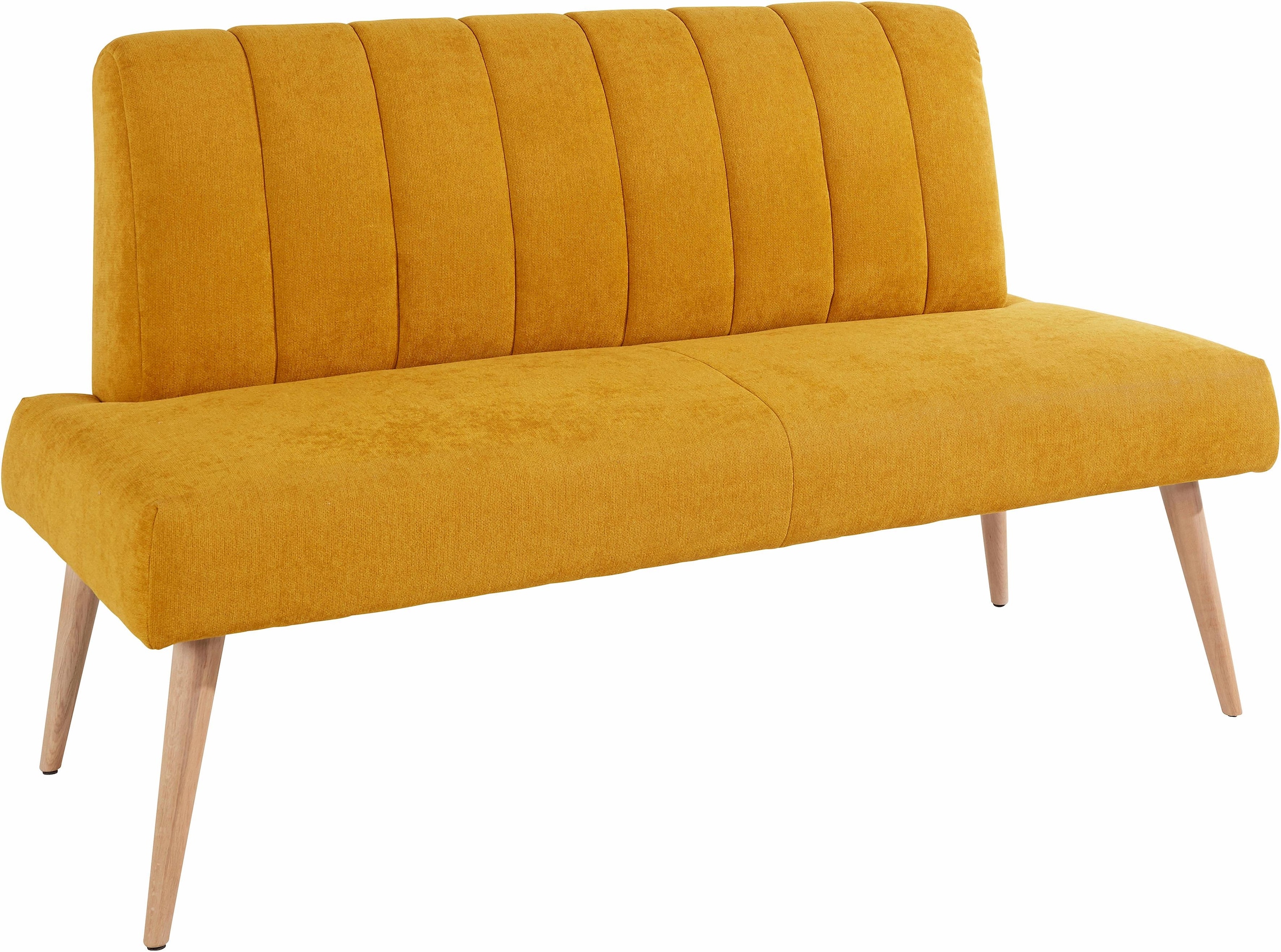 exxpo - sofa fashion Sitzbank »Costa, moderne Rückensteppung, bequem und elegant, hoher Holzfuss« hochwertige Detailverarbeitung, Frei im Raum stellbar