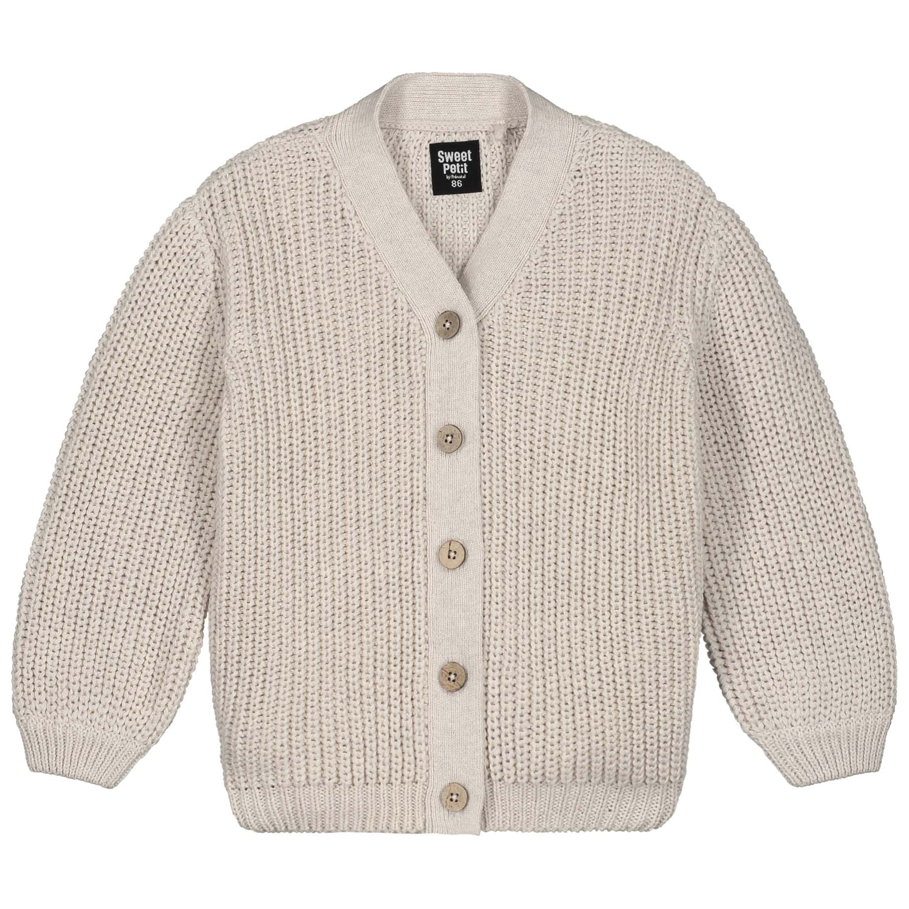 Sweet Petit peuter vest Sammy lange mouwen effen beige