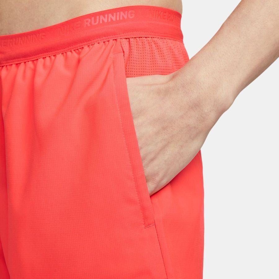 Nike Short Running Dri-FIT Stride 2 EN 1 - Rouge/Noir/Argenté