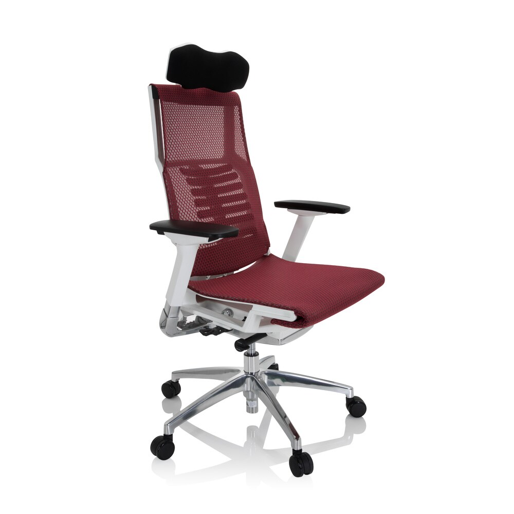 High End Bürostuhl POFIT WHITE I Netzstoff mit Armlehnen hjh OFFICE