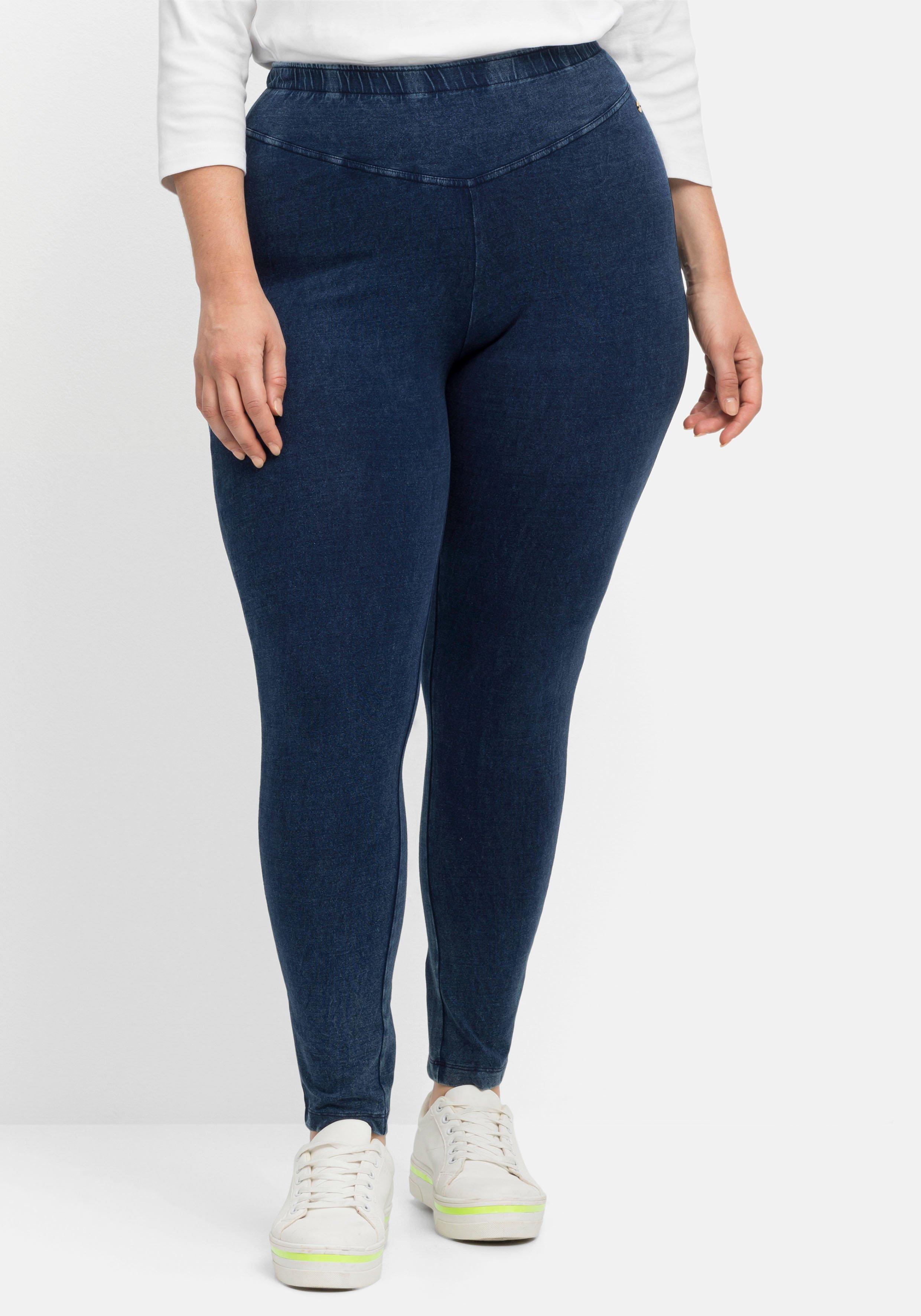 Leggings in Denimoptik, mit breiter Passe