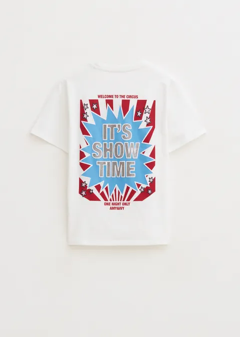 T-shirt met print mix circus wit (WIT)