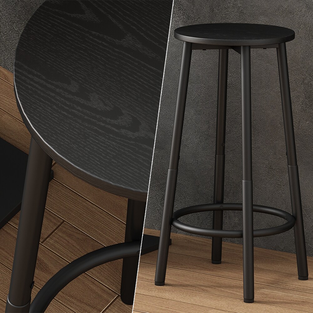 Vicco Barhocker Edmonton Schwarz 31,5 x 64 cm 2er Set