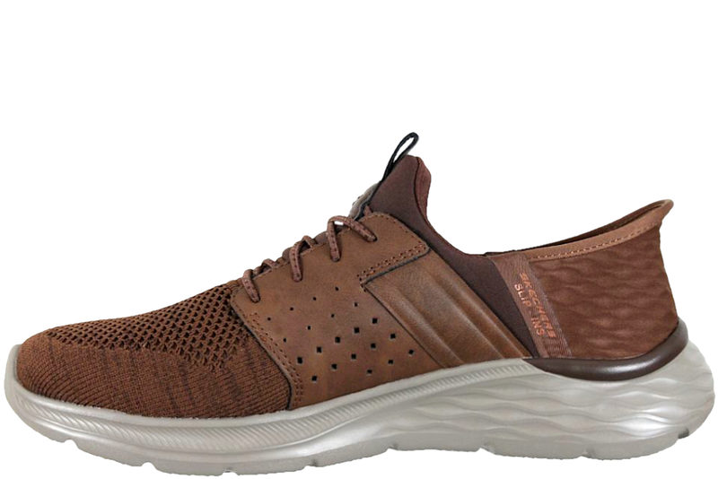 SKECHERS GARNER NEWICK BROWN SLIP-INS SNEAKER