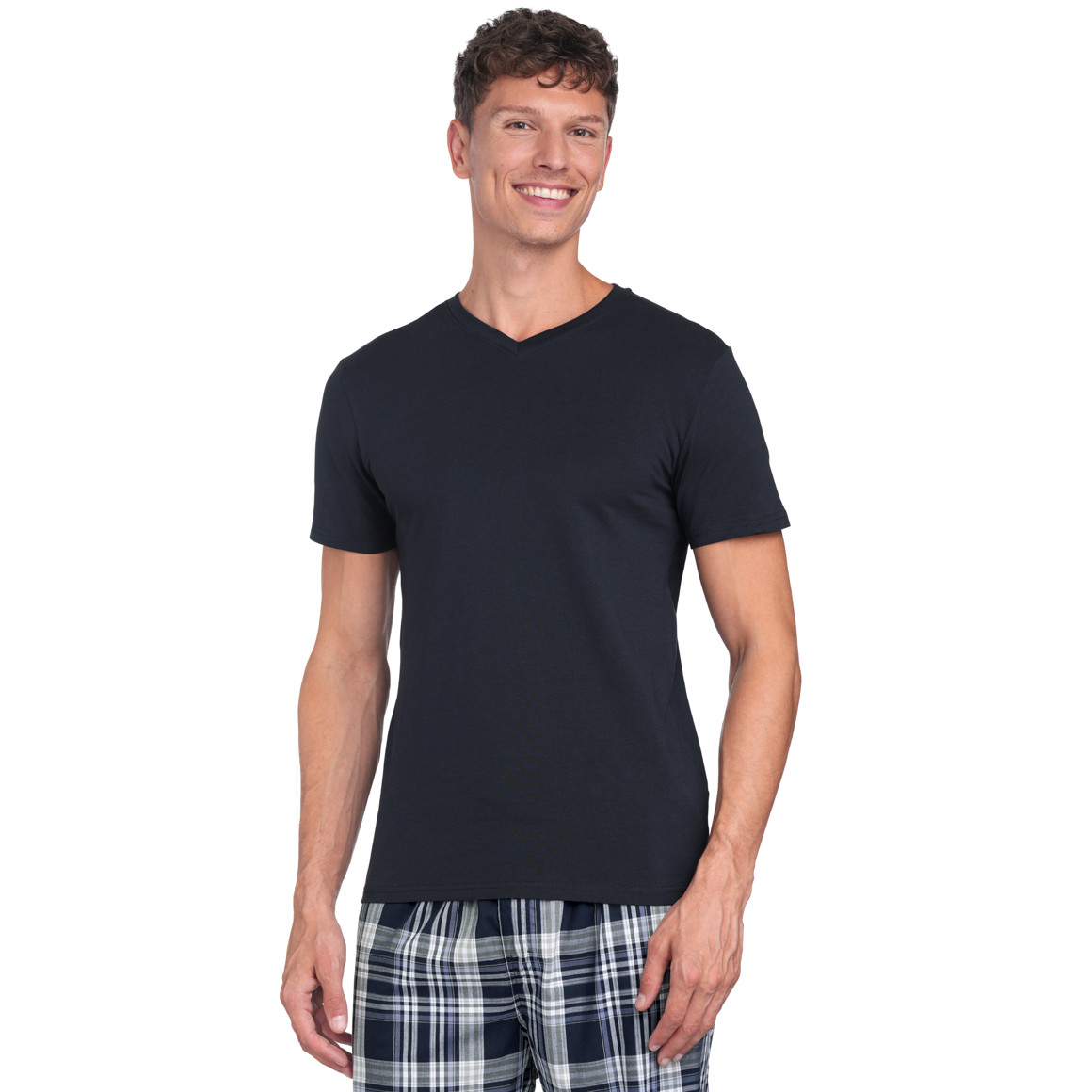 VanVaan 2 Herren T-Shirts mit V-Ausschnitt dunkelblau