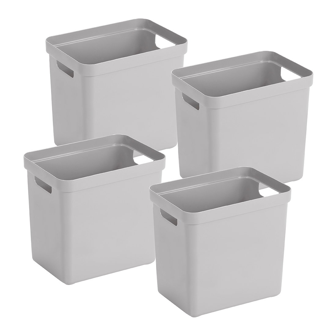 Sunware sigma home set van 4 25l opbergbox - grijs