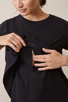Boob Gravid/Amming T-Shirt, Svart