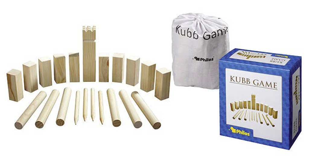 Dennenhouten Kubb spel original