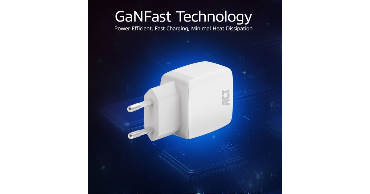 ACT ConnectivityUSB-C & USB-A lader 20W met Power Delivery PPS, Quick Charge, GaNFast oplader  (Wit)