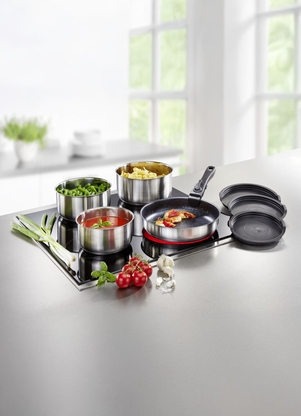 Kochgeschirr-Set aus rostfreiem Edelstahl, 8-teilig