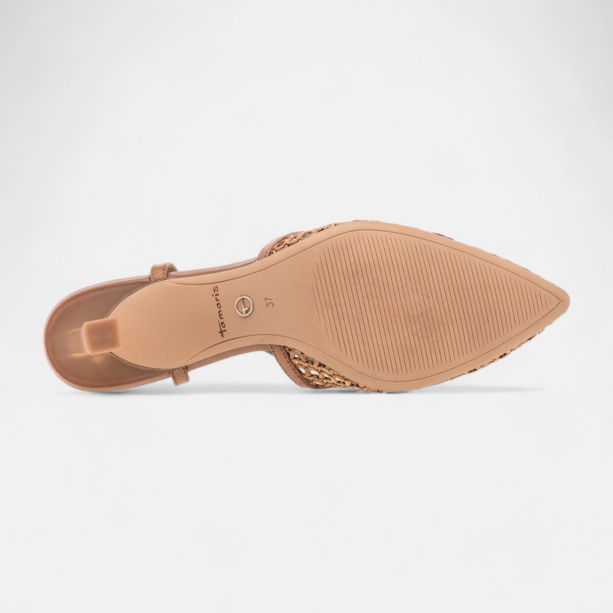 Escarpins avec bride arrière à talon Femme cognac