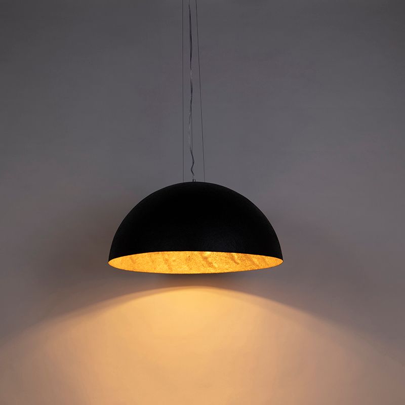 Smart hanglamp zwart met goud 70 cm incl. Wifi A60 - Magna