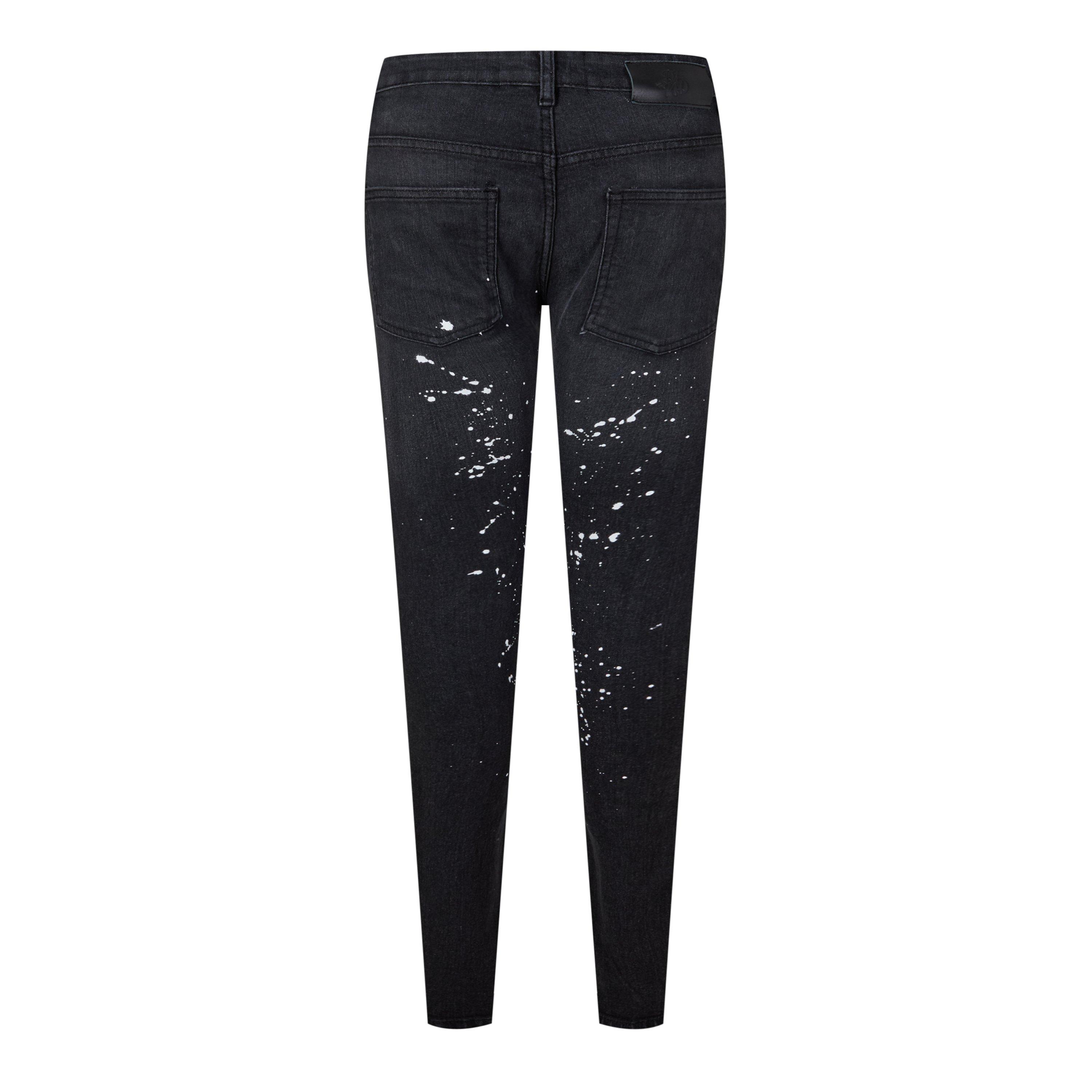 DFND London Splat Ripped Denim Jeans Mens
