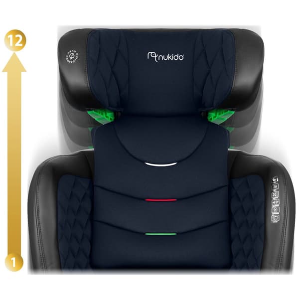 Bilstol Nukido Louis svart og marineblå 15-36 kg ISOFIX