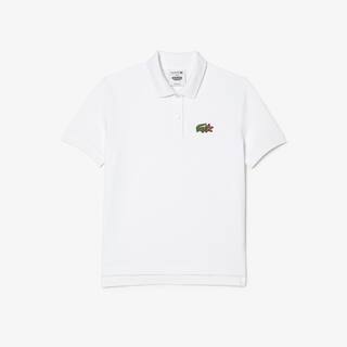 Polo femme Lacoste x Netflix crocodile séries Manches Courtes - Blanc - Lacoste - Femme