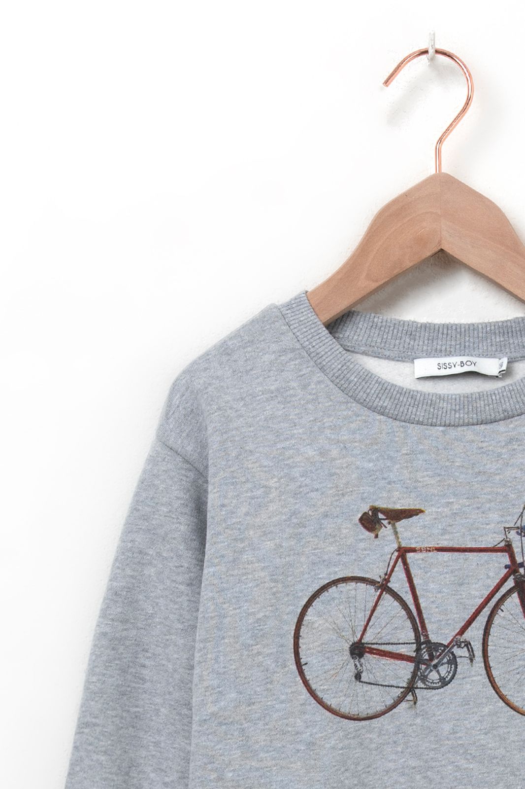 Grijze sweater met fiets