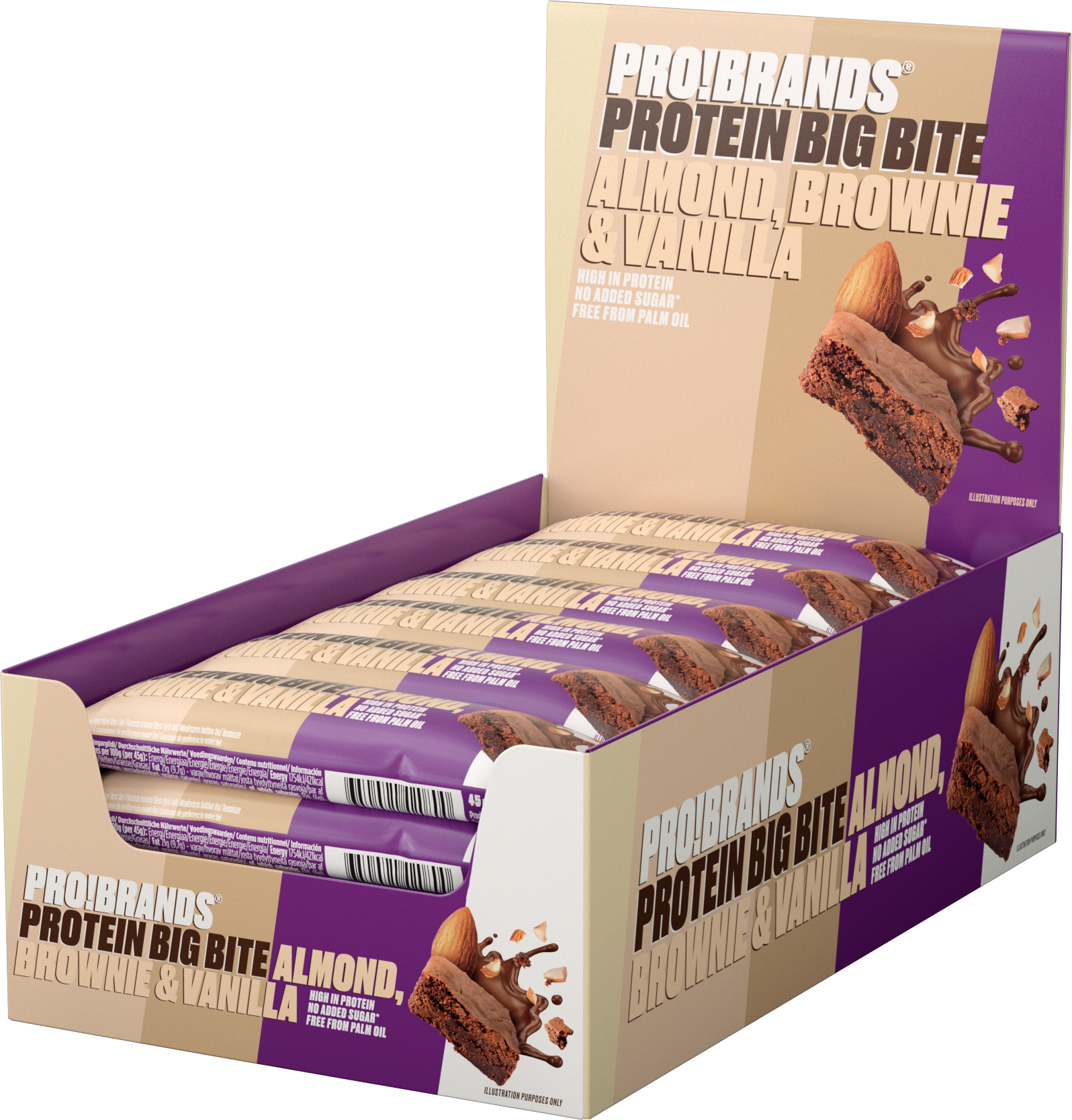 Protein Bar BIGBITE - 24x45g - Mandel, Brownie & Vanille