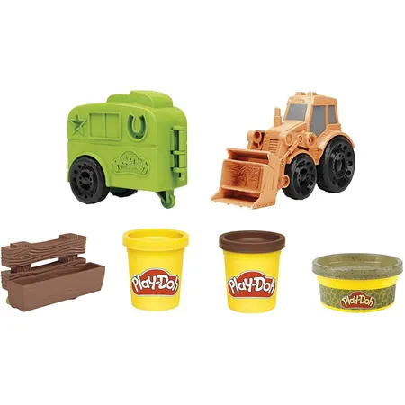 Play Doh Traktor und Pferdeanhänger