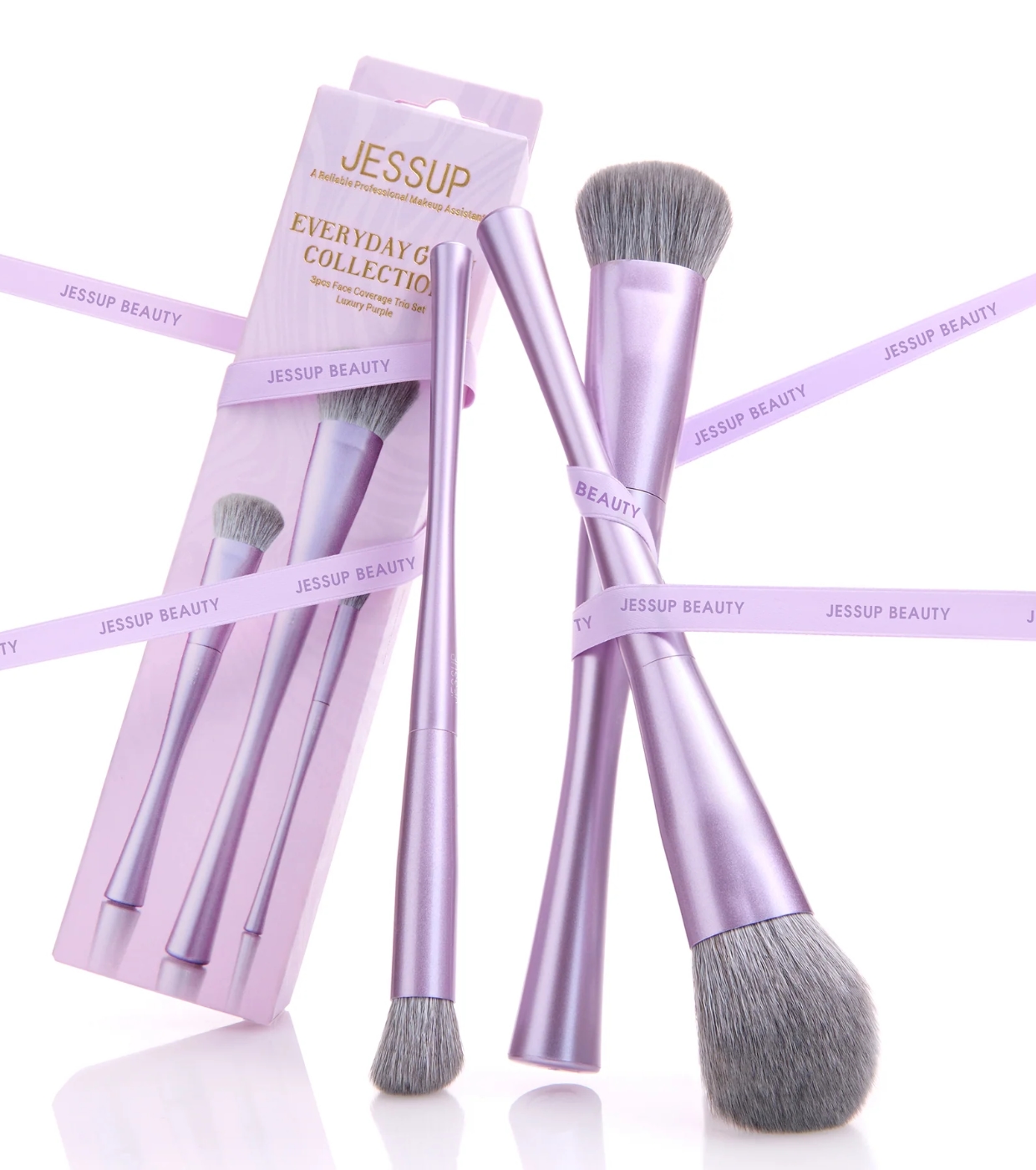 Jessup Beauty - *Everyday Glam* - Conjunto de Pincéis Face Coverage Trio - T513