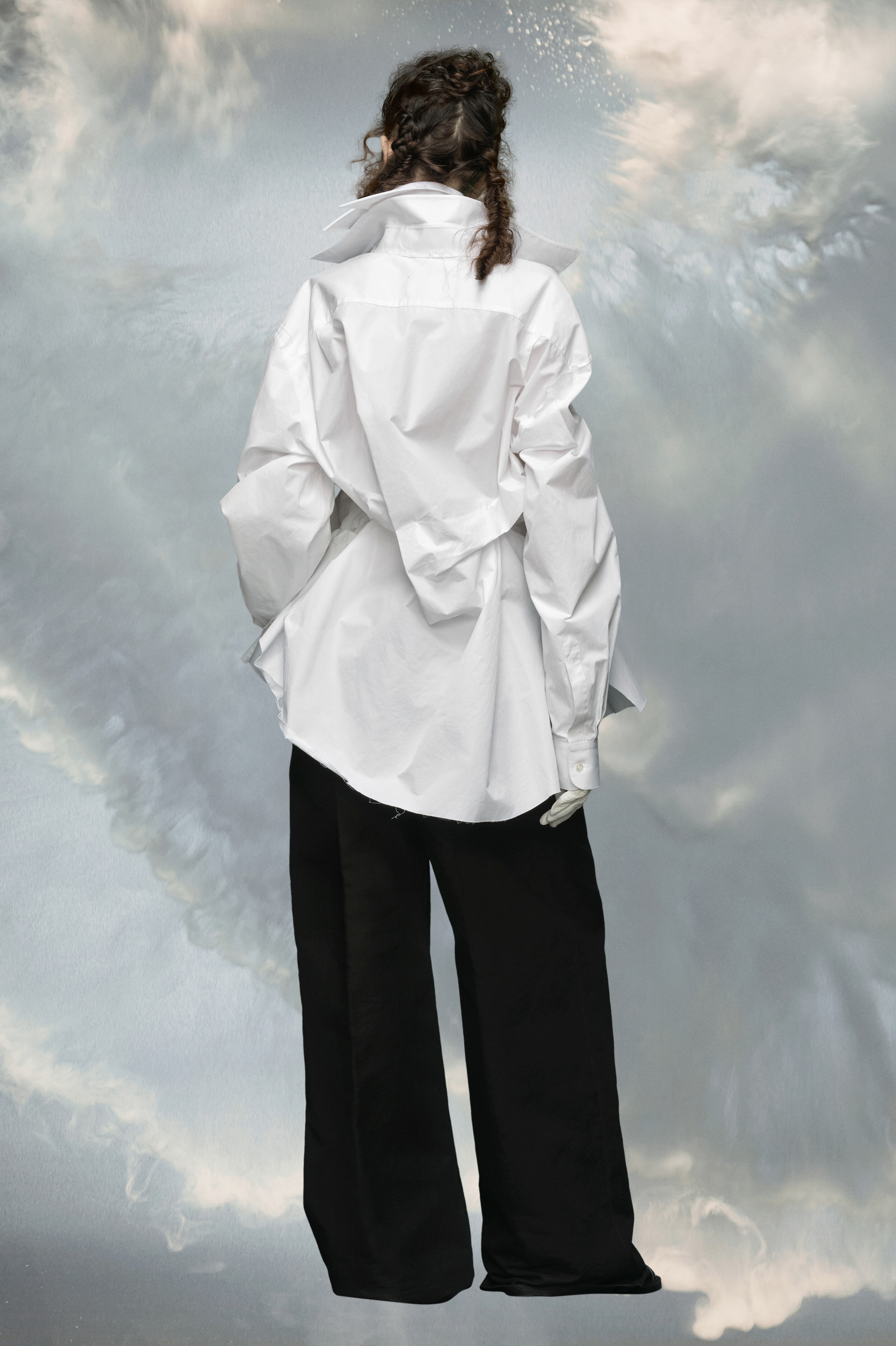 Chemise en popeline de coton brut