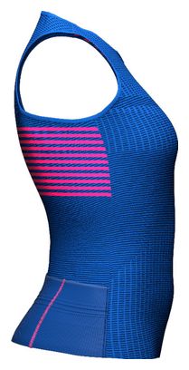 Maillot Sans Manches Femme Compressport Tri Postural Bleu /Rose