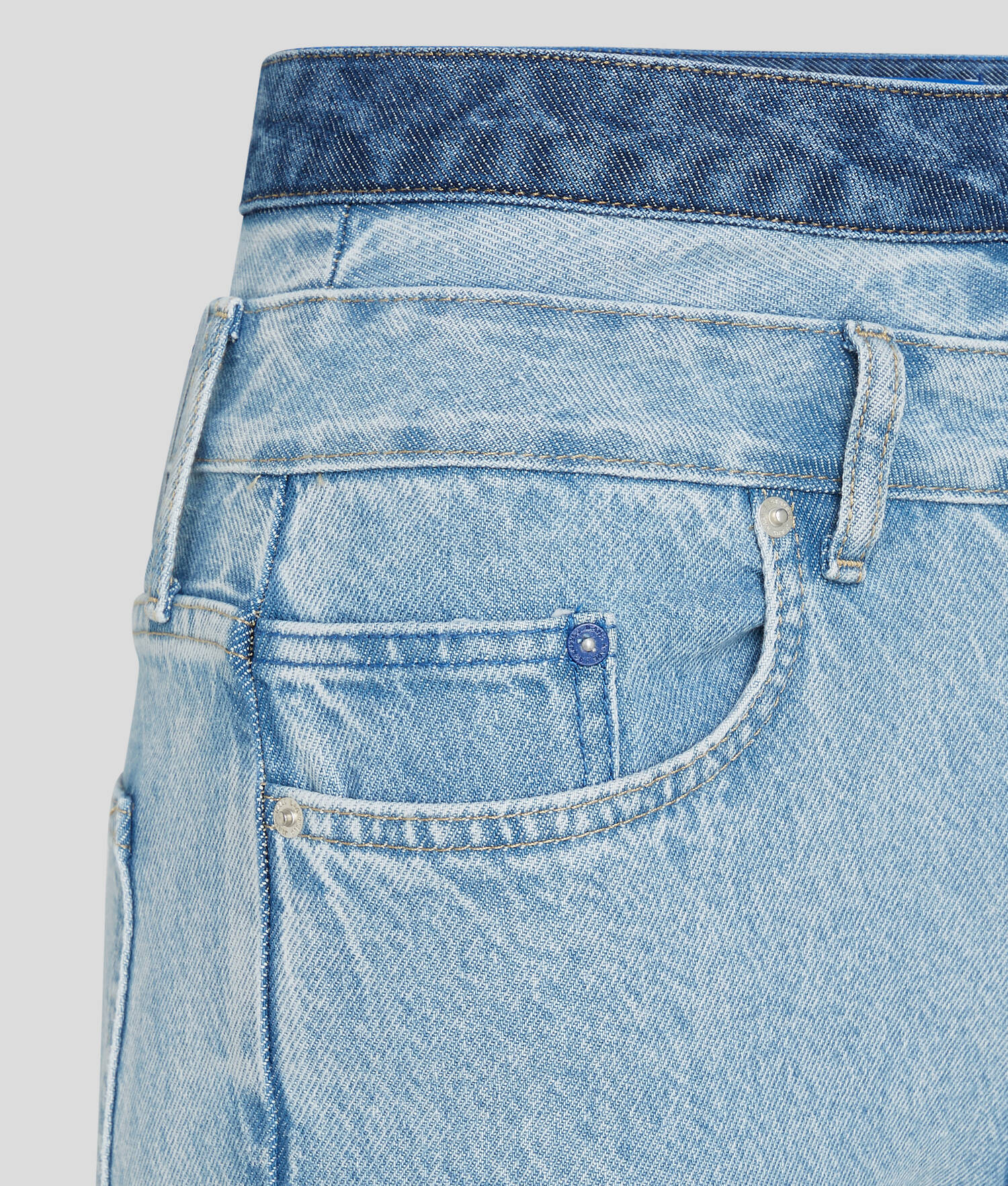 JEAN DROIT TAILLE HAUTE À DOUBLE CEINTURE KLJ
