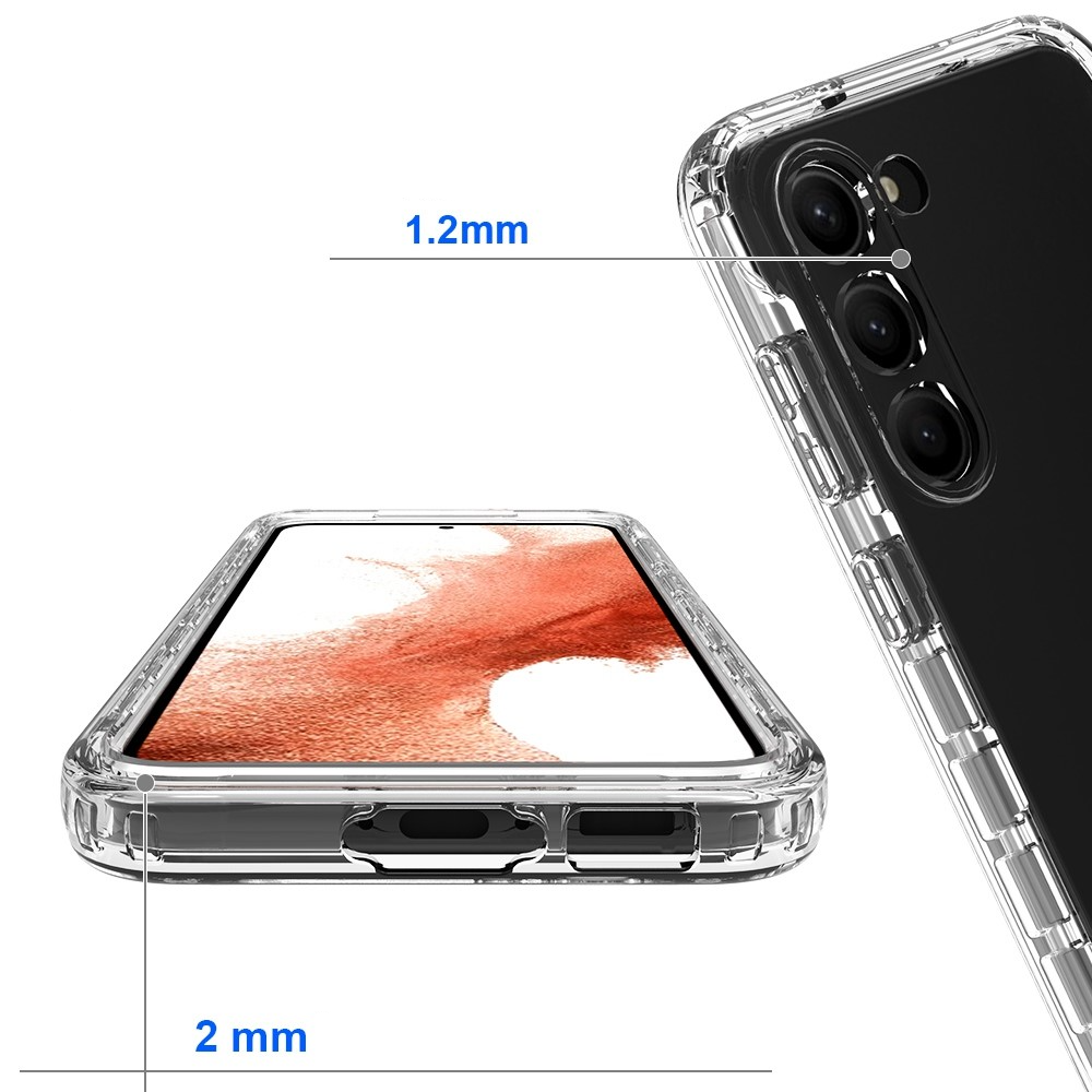 (2-tlg.) Samsung Galaxy S23 5G Hybrid TPU Hülle mit PET-Schutzfolie - Transparent