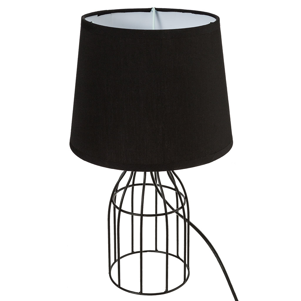 Lampe à poser métal abat-jour noir H 35cm