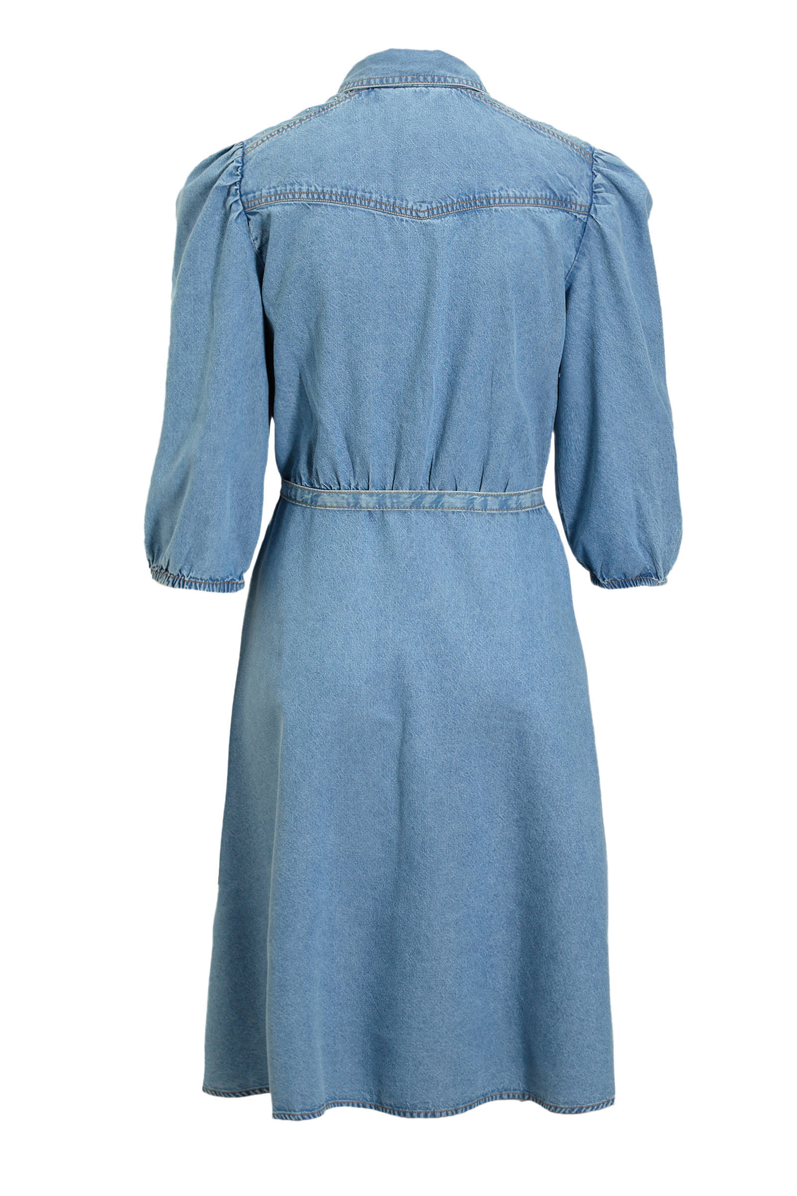 anytime denim overhemdjurk blauw