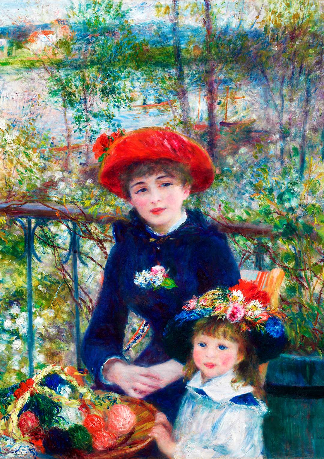 Zwei Schwestern auf der Terrasse Gemälde von Pierre A. Renoir