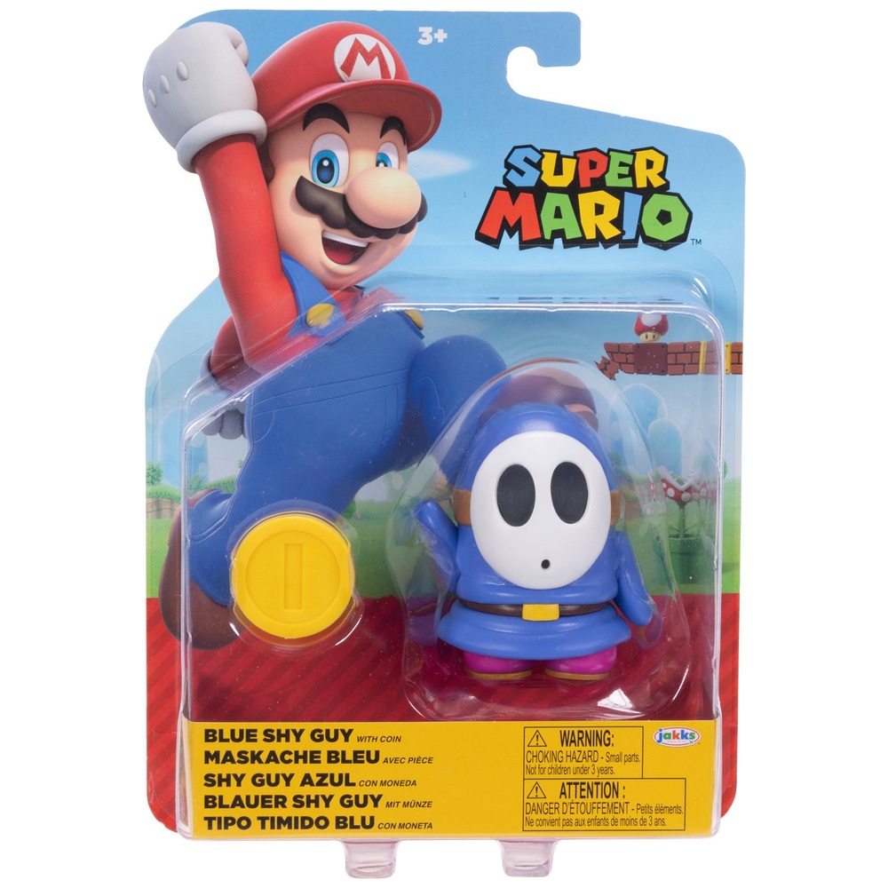 Nintendo Super Mario 10 cm blauer Shy Guy mit Münze