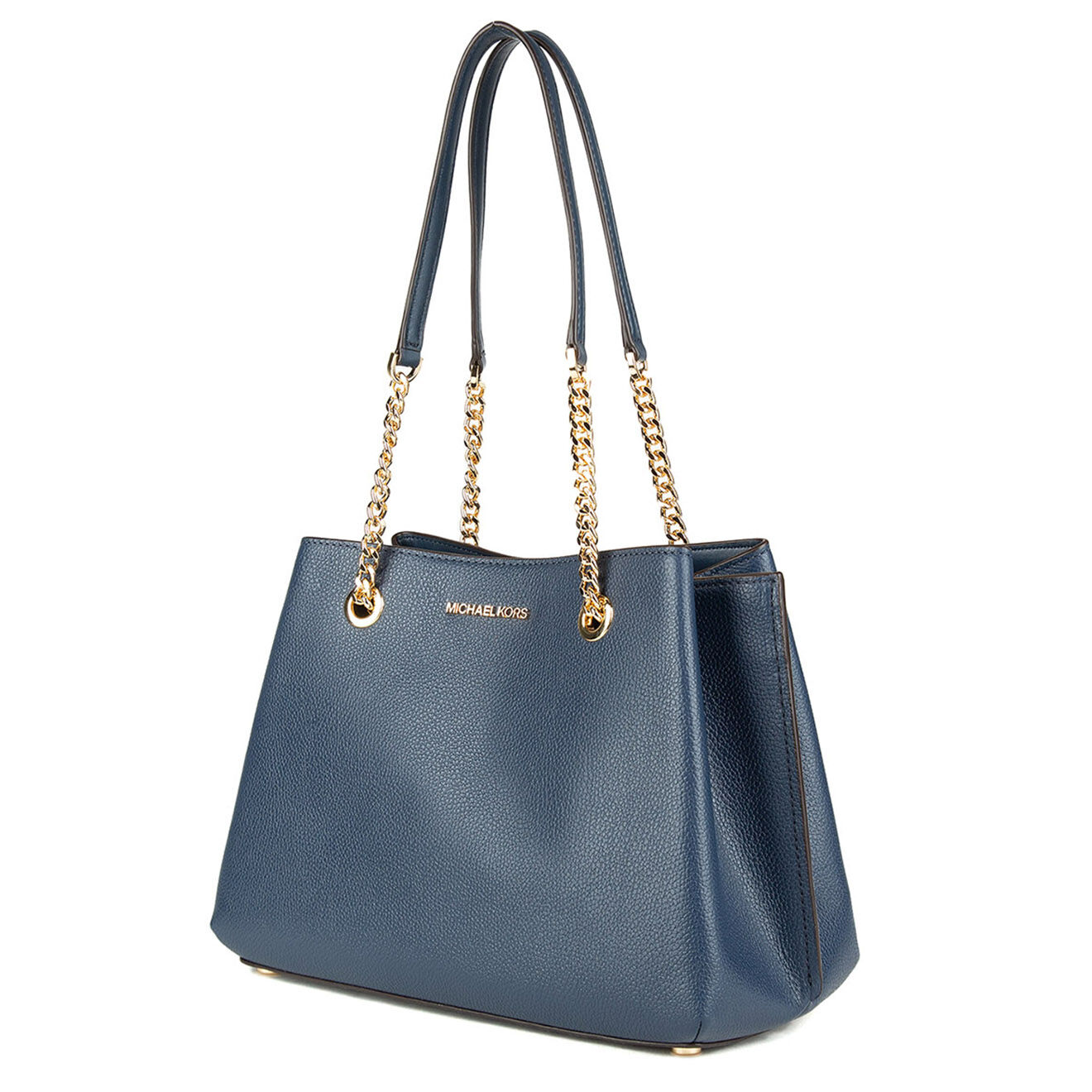 Michael Kors Sac porté épaule en Cuir Teagan bleu marine - 30x22x14 cm
