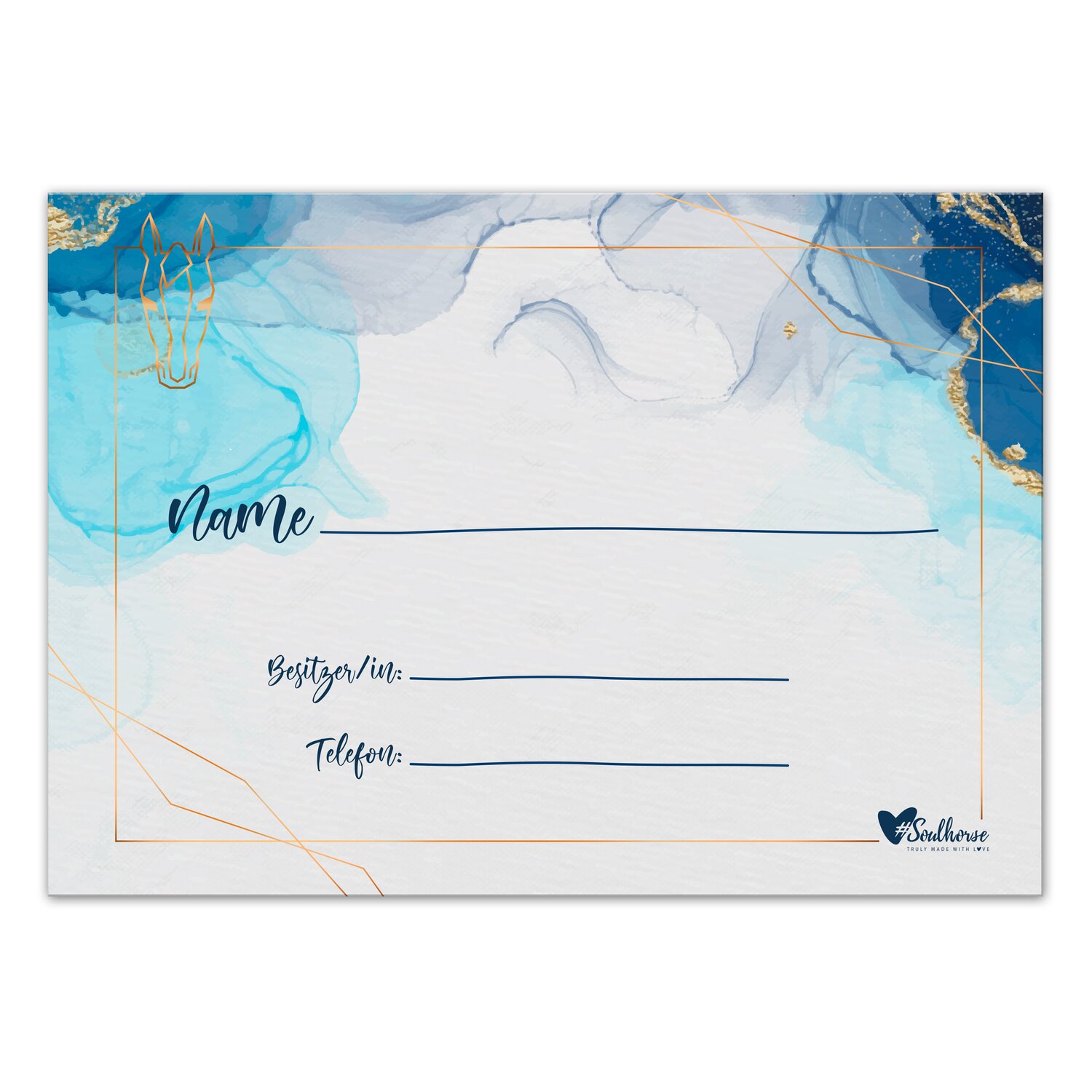 Soulhorse Boxenschild beschreibbar  - Aqua blau - A4