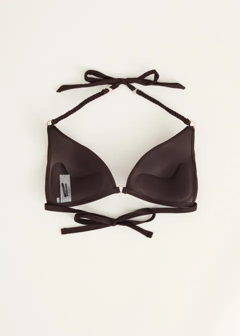 Glitter triangel bikini top bruin (BRN.D)