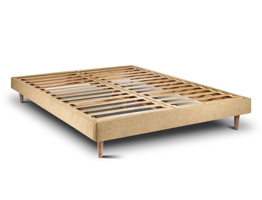 SOMMEIL DE PLOMB - Sommier 140 x 200 Sommier kit tissu jaune 140x200 h29cm